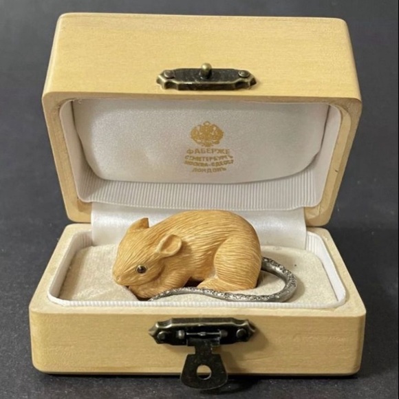 Antique fabrege mouse figurine with rubies and diamonds. - Picture 2 of 4